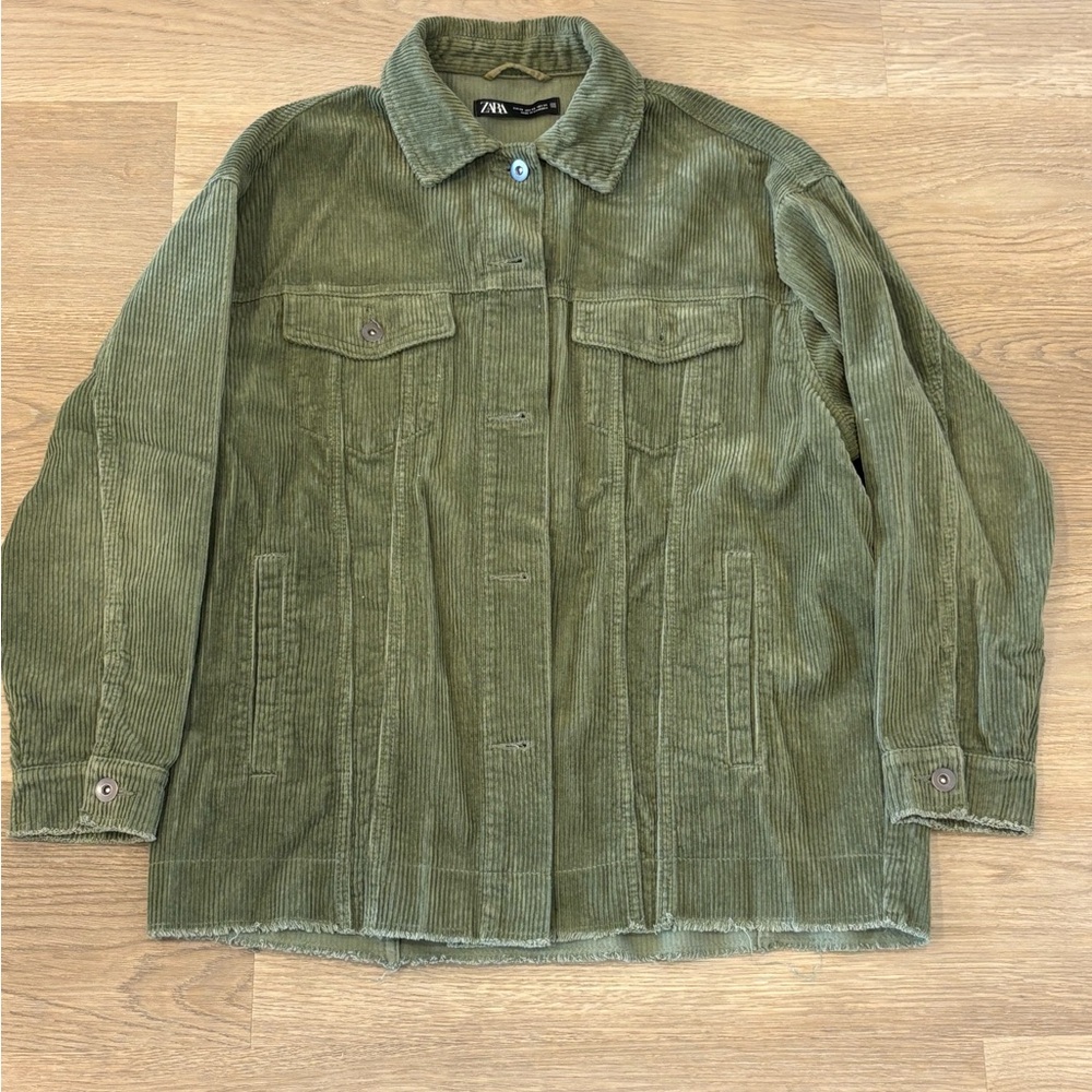 ZARA Olive Green‎ Corduroy Jacket